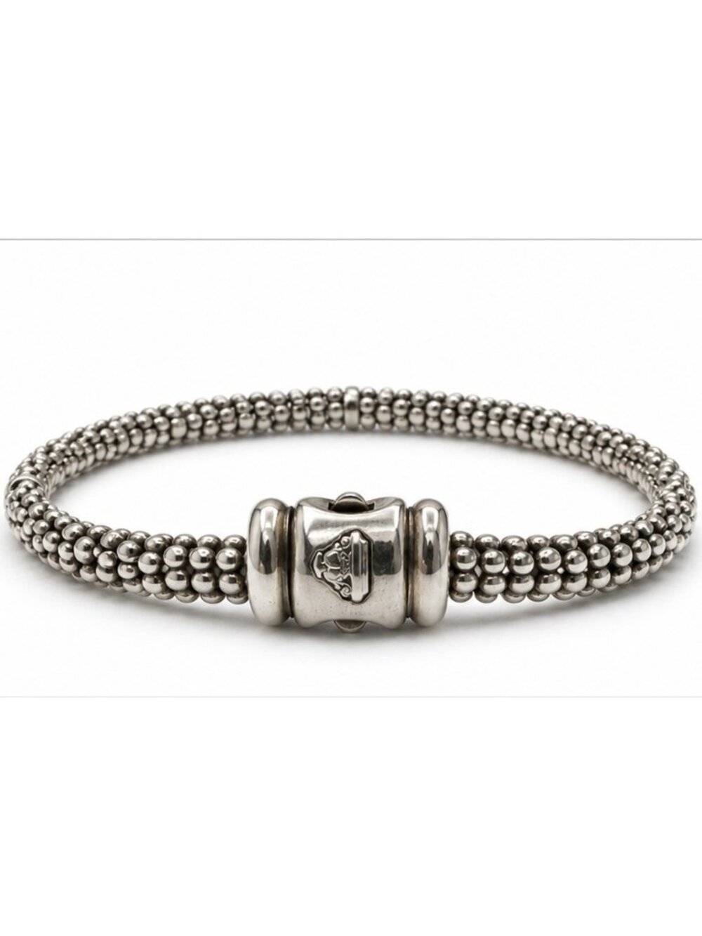 LAGOS Caviar Sterling Silver Bracelet Box Clasp Vintage w/ Pouch